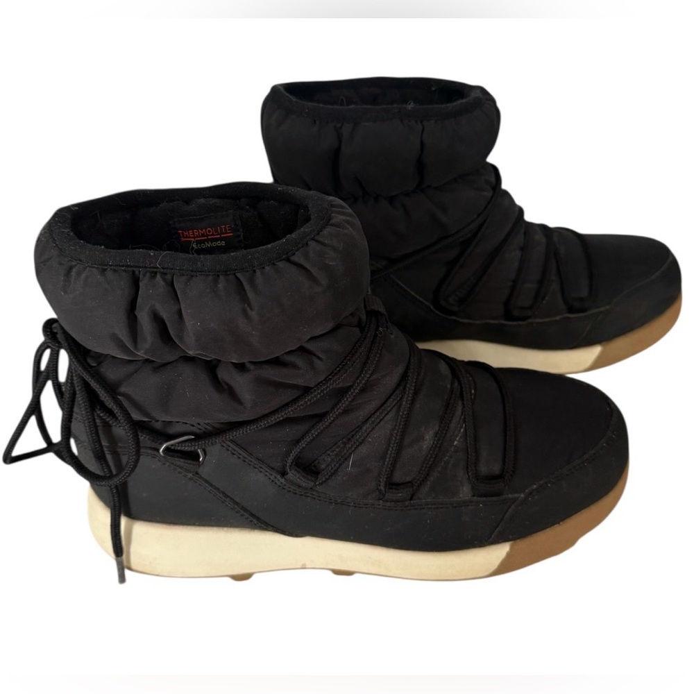 All in Motion Black Women’s Cara Memory Foam Moon Boots sz9 Cozy